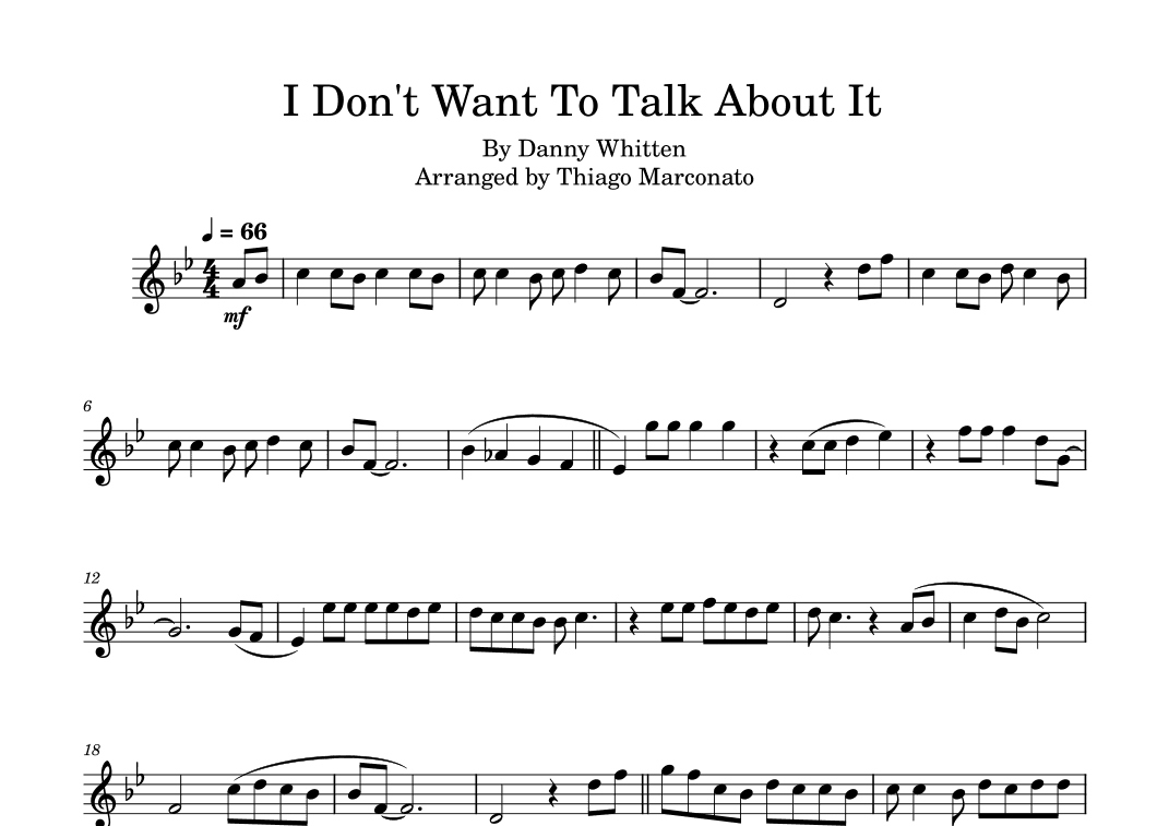 I Don't Want To Talk About It (arr. Thiago Marconato)