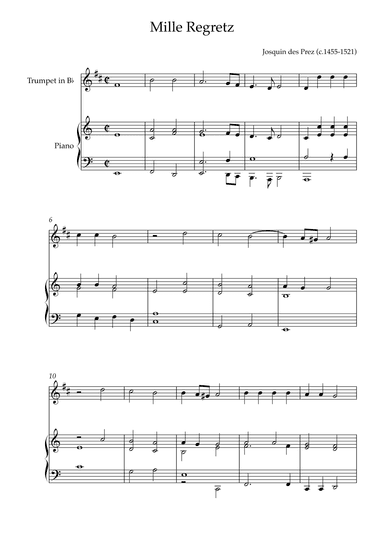 Mille Regretz (arr. Karen Gueiros)