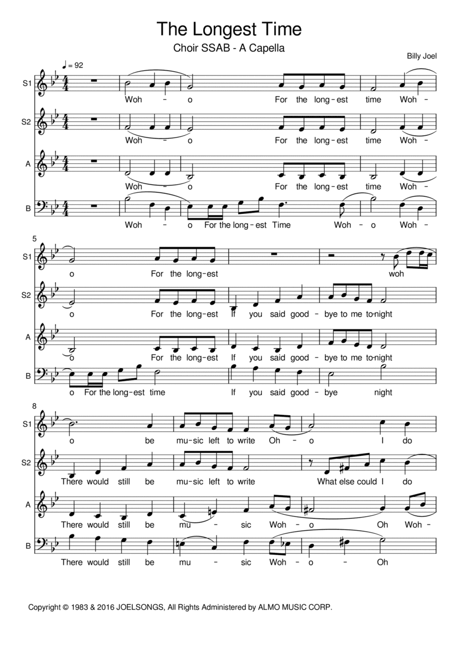 The Longest Time (arr. Paul Brandsma)