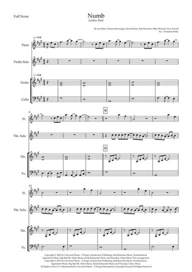 Numb (arr. Fernando Britto)