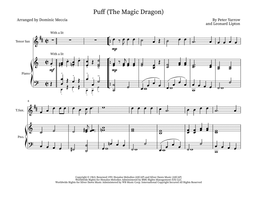Puff The Magic Dragon (arr. Dominic Meccia)