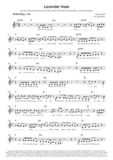 Lavender Haze (arr. Arr. Alison)