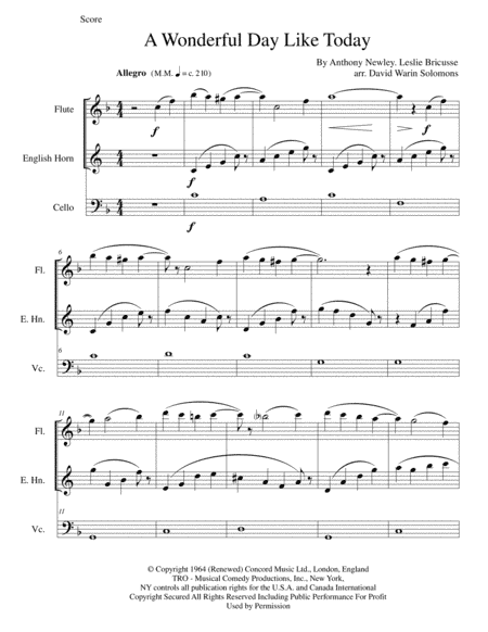 A Wonderful Day Like Today (arr. David Warin Solomons)