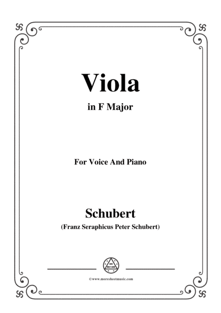 Schubert-Viola(Violet),Op.123(D.786),in F Major,for Voice&Piano (arr. MSM)