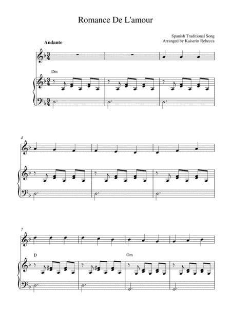 Romance de L'amour (arr. Kaiserin Rebecca)
