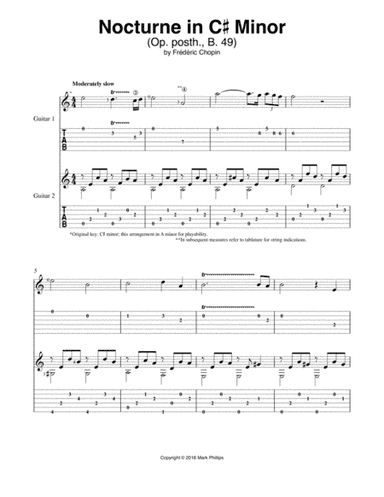 Nocturne in C# Minor (Op. posth., B. 49) (arr. Mark Phillips)