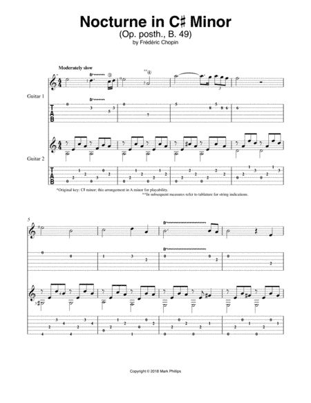 Nocturne in C# Minor (Op. posth., B. 49) (arr. Mark Phillips)