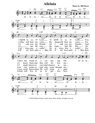 Alleluia - Gospel Acclamation (Mass of the Holy Spirit) Sop/Alto leadsheet