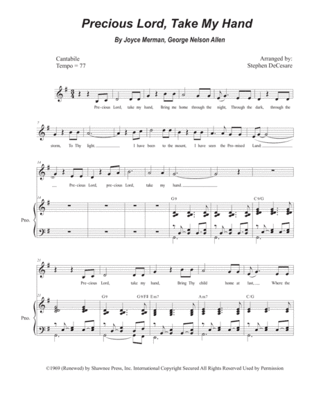 Precious Lord Take My Hand (arr. Stephen DeCesare)