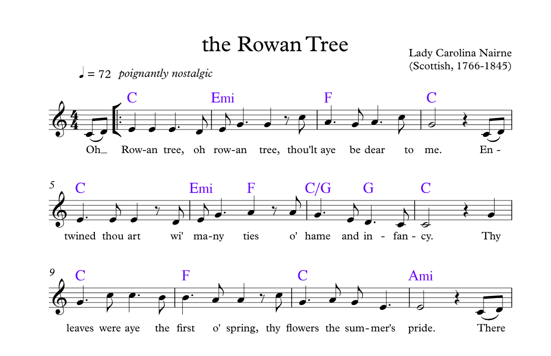 the Rowan Tree (in C) (arr. Stephanie Bennett)