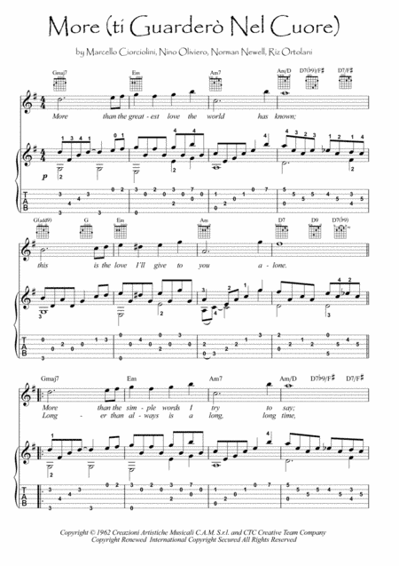 More (ti Guarderò Nel Cuore) (arr. PianoSheetNow)