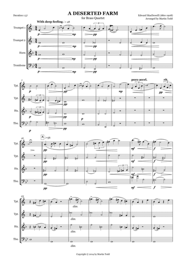 A Deserted Farm for Brass Quartet (arr. Martin Todd)