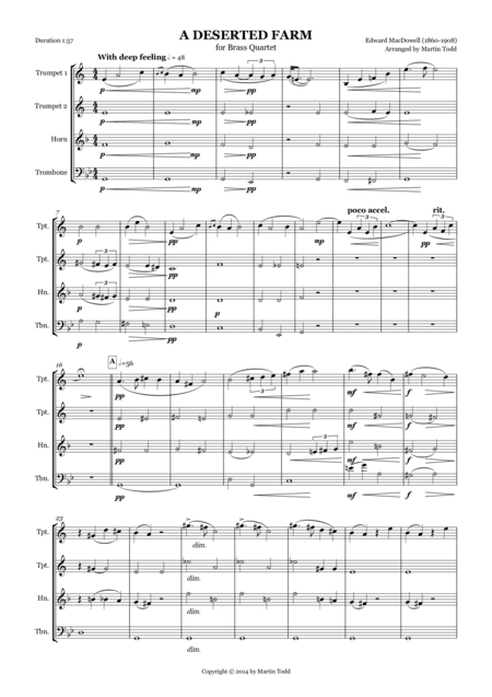 A Deserted Farm for Brass Quartet (arr. Martin Todd)