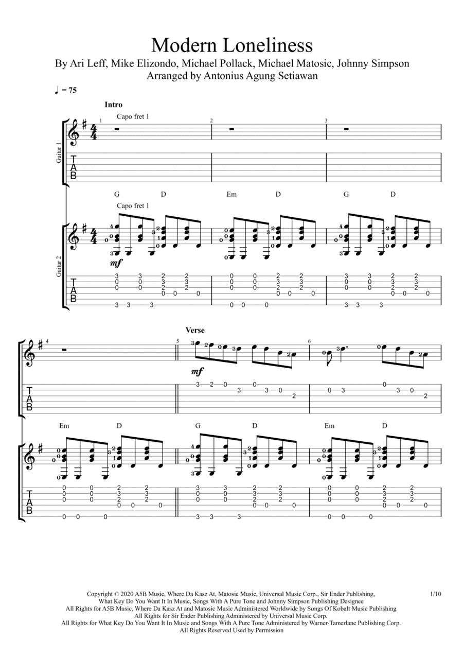 Modern Loneliness (arr. Antonius Agung Setiawan)