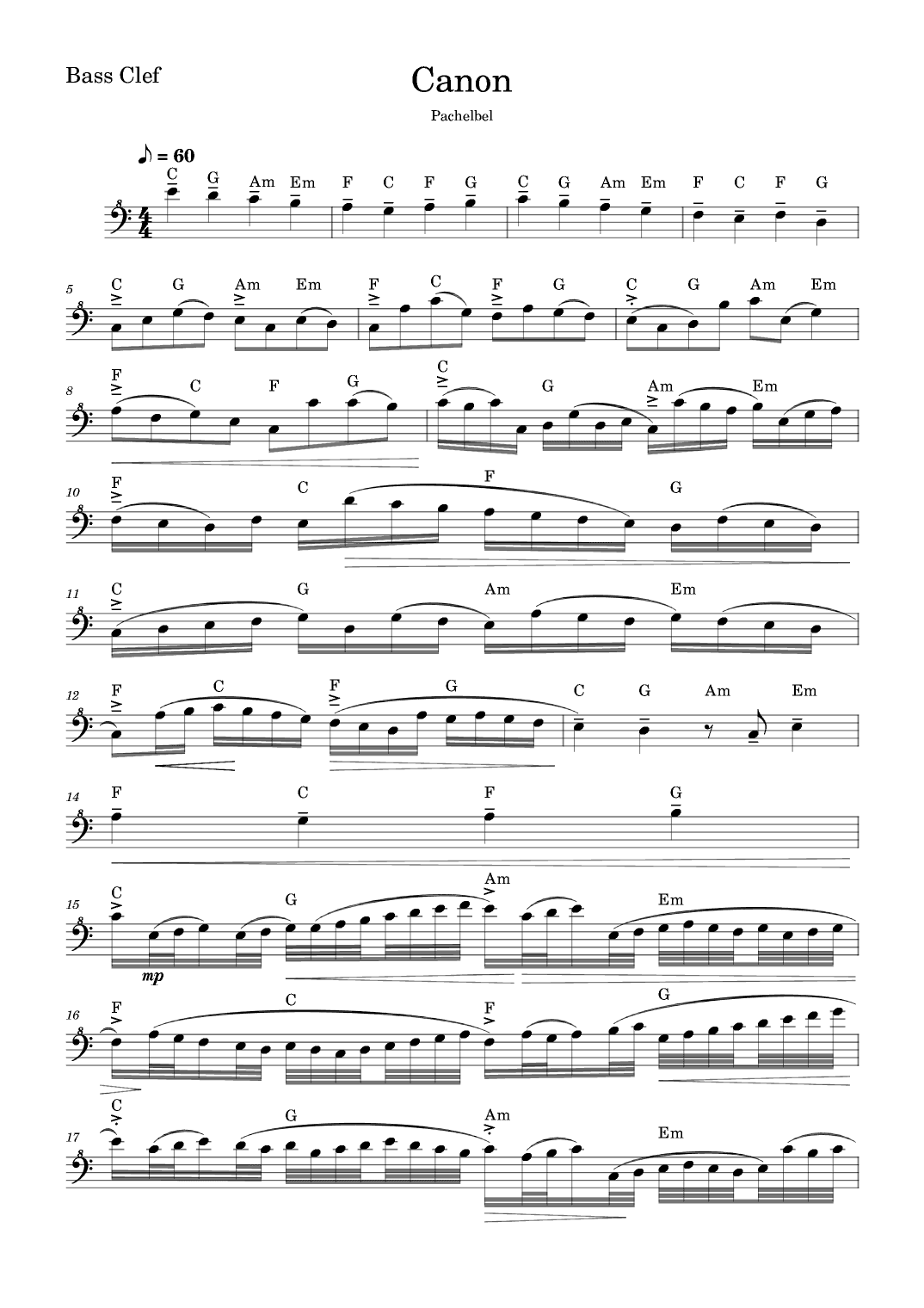 Canon Pachelbel (arr. Fabio Eduardo de Oliveira)