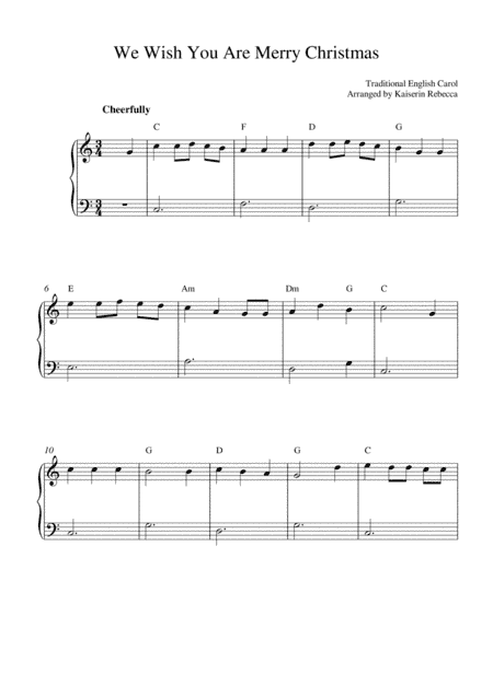 We Wish You Are Merry Christmas (arr. Kaiserin Rebecca)