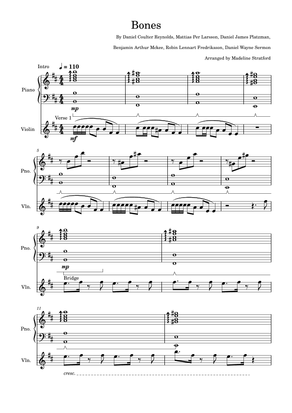 Bones (arr. Madeline J Stratford)