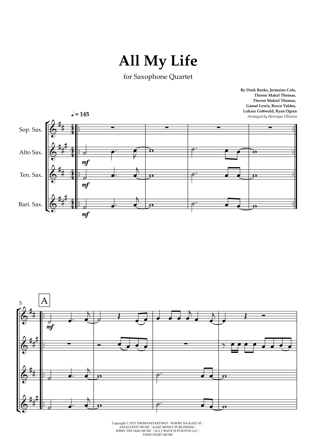All My Life (arr. Henrique Oliveira)