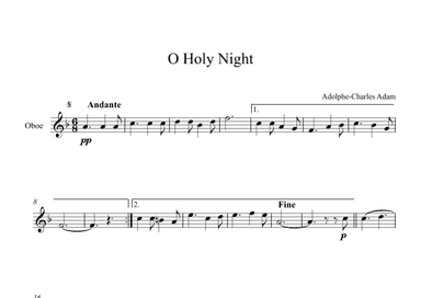 O Holy Night - Adolphe-Charles Adam (Oboe) (arr. Digital Book Music)