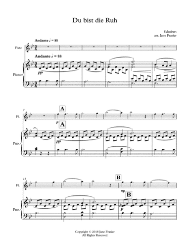 Du Bist Die Ruh (arr. Jane Frasier)