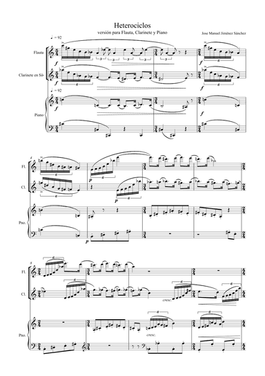 HETEROCICLOS. Versión para flauta, clarinete y piano.