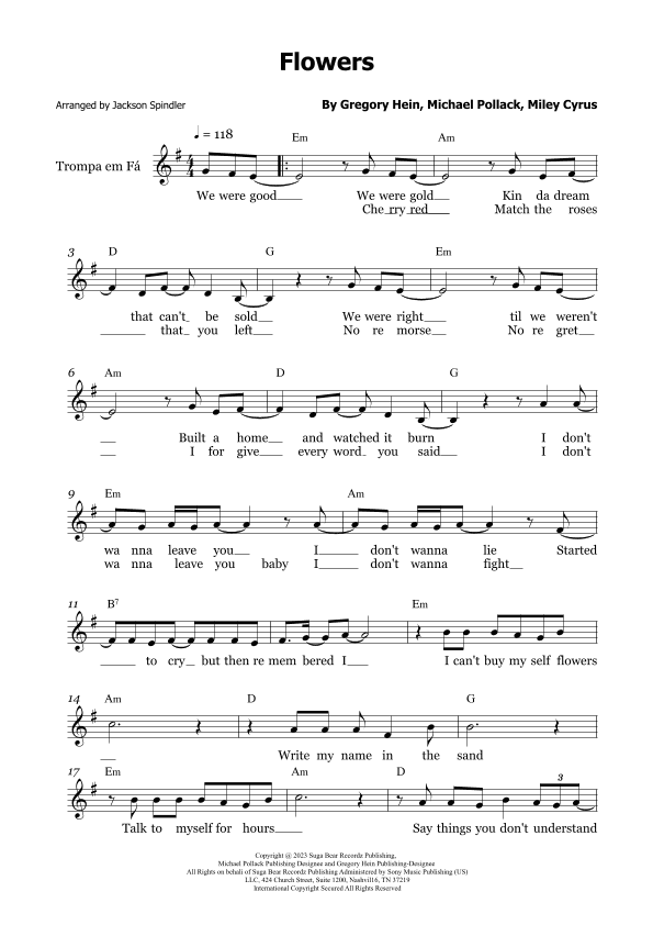 Flowers (arr. Jackson Spindler)