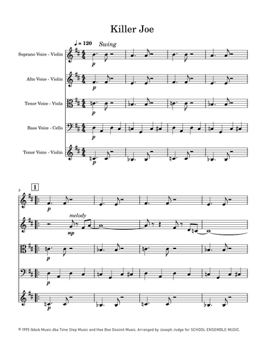 Cool Joe, Mean Joe (killer Joe) (arr. Joseph Judge)