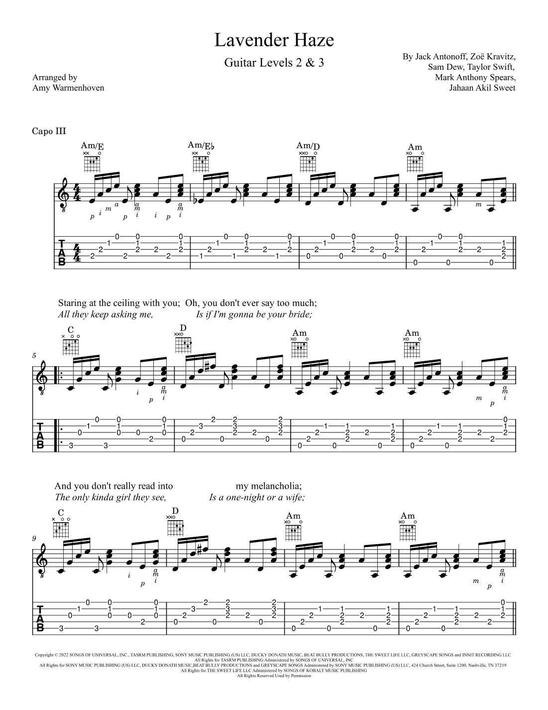 Lavender Haze (arr. Amy Warmenhoven)