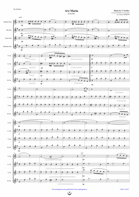 Ave Maria (Caccini) (arr. Josef STASTNY)