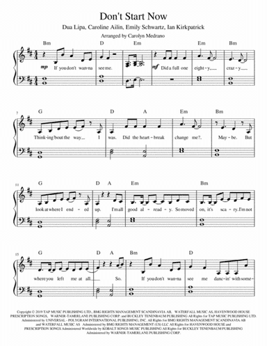 Don't Start Now (arr. Carolyn Medrano)