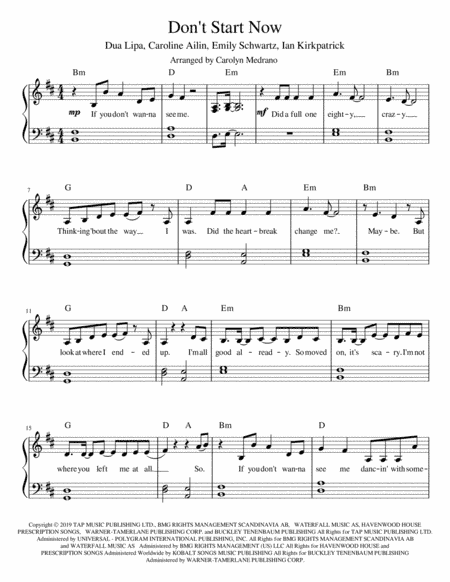 Don't Start Now (arr. Carolyn Medrano)