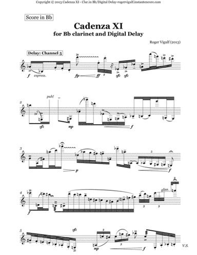 Cadenza XI for Solo Clarinet