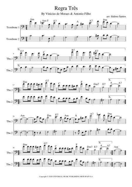 Regra Tres (arr. Idalmo Santos)