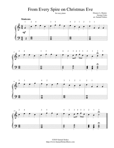 From Every Spire on Christmas Eve - for easy piano (arr. Samuel Stokes)