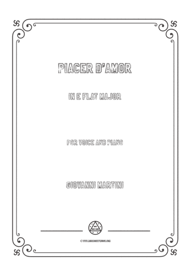 Giovanni-Piacer d'amor in E flat Major,for Voice and Piano (arr. MSM)