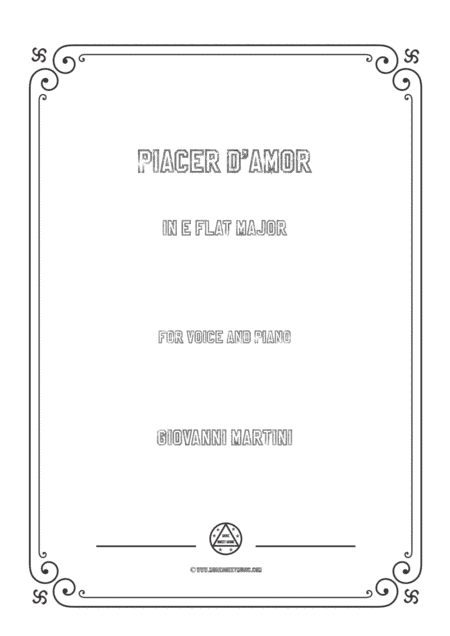 Giovanni-Piacer d'amor in E flat Major,for Voice and Piano (arr. MSM)