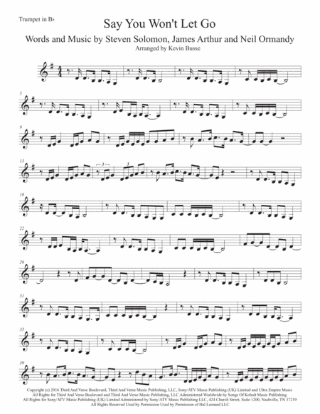 Say You Won't Let Go (arr. Kevin Busse)