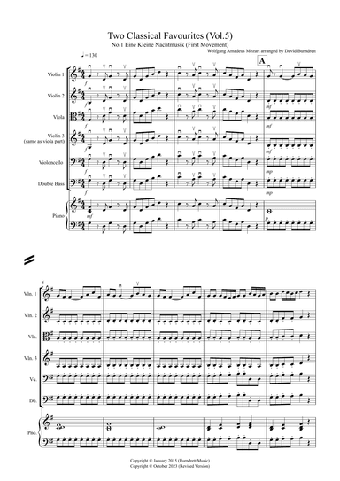 2 Classical Favourites for String Orchestra (volume five) (arr. David Burndrett)