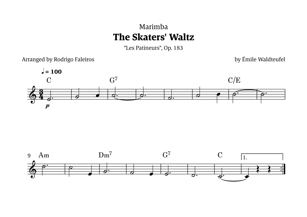 The Skaters Waltz (for beginners) (arr. Rodrigo Faleiros)
