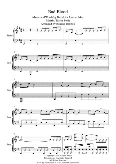Bad Blood (arr. Roxana Belibou)