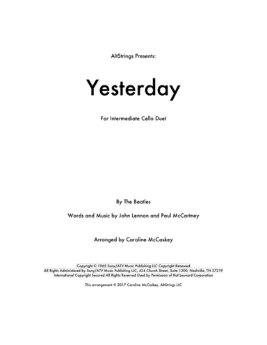 Yesterday (arr. Caroline McCaskey)