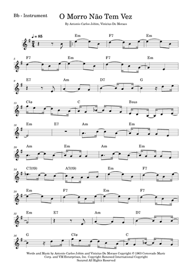 O Morro Nao Tem Vez (favela) (somewhere In The Hills) (arr. Fabio Eduardo de Oliveira)