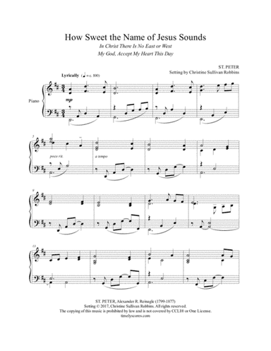 How Sweet the Name of Jesus Sounds (arr. Christine Sullivan Robbins)