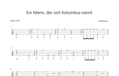 Ein Mann, der sich Kolumbus nannt (arr. Bettina Schipp)
