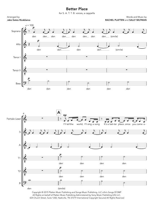 Better Place (arr. Jake Gates Ricablanca)