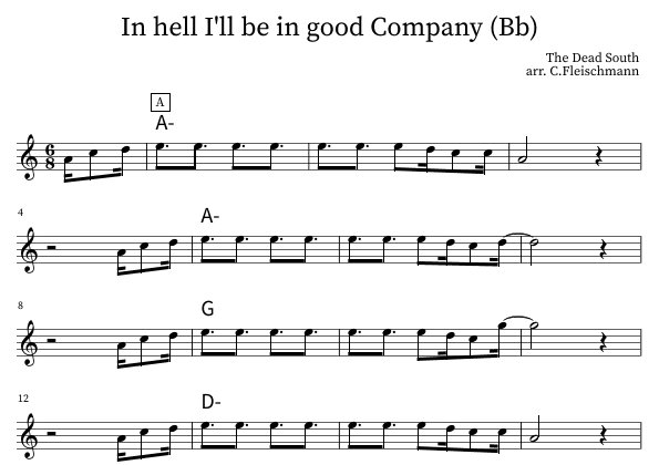 In Hell I'll Be In Good Company (arr. Christoph Fleischmann)