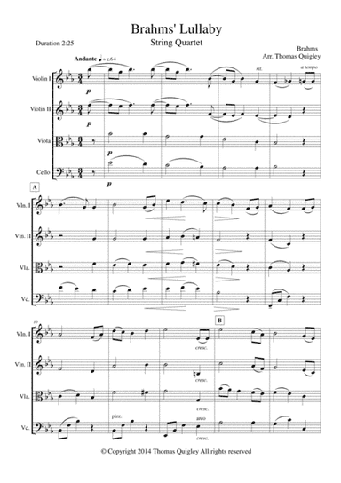 Brahms' Lullaby (arr. Thomas Quigley)