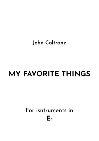 My Favorite Things (arr. Jireh J.)