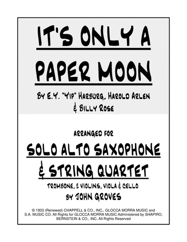 It's Only A Paper Moon (arr. John Groves)