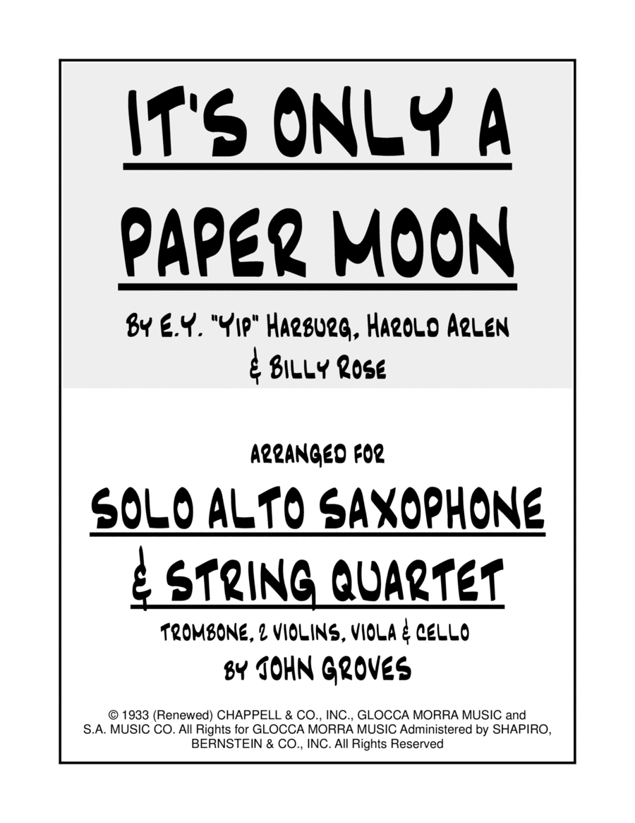 It's Only A Paper Moon (arr. John Groves)